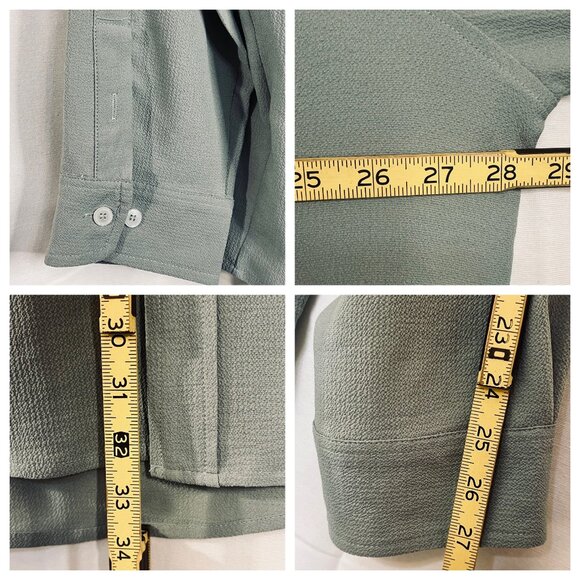 Shein Mens Light Green Button-Up Shirt 3XL Gauze Lightweight Comfy Casual Office - Picture 10 of 16